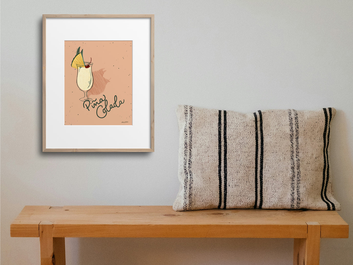 Pina Colada Cocktail Illustration Art Print