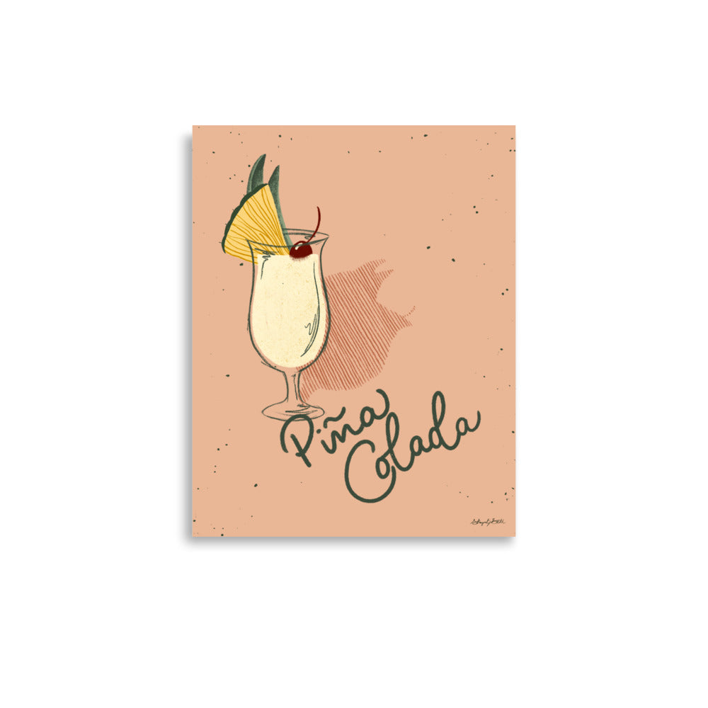 Pina Colada Cocktail Illustration Art Print