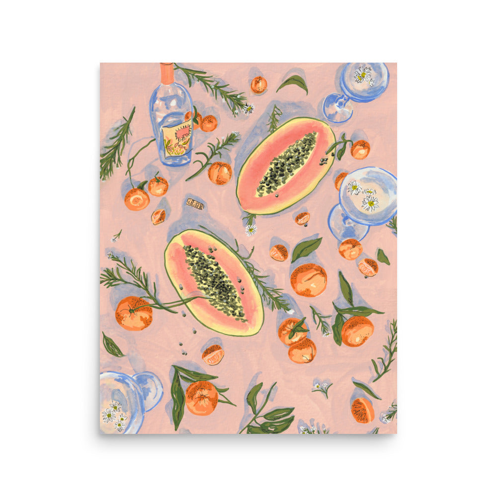 Pink Papaya Art Print