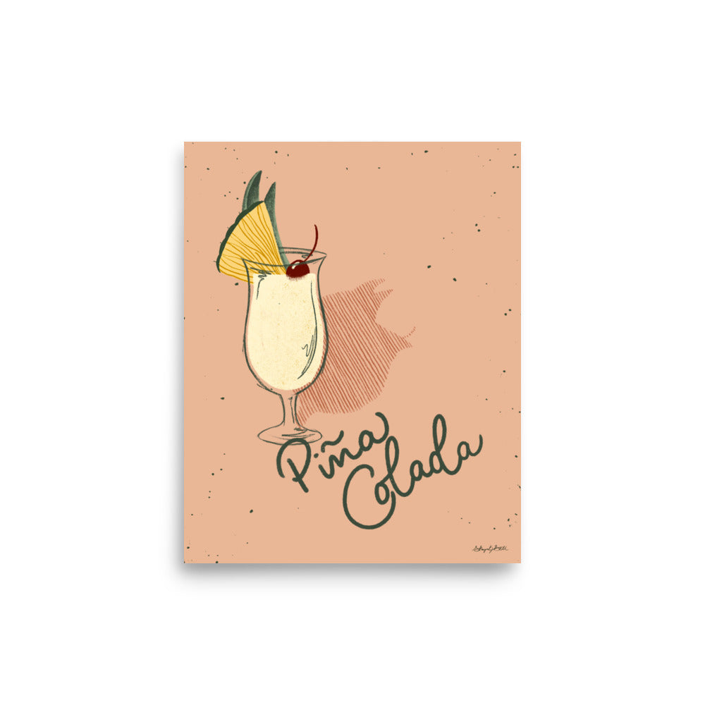 Pina Colada Cocktail Illustration Art Print