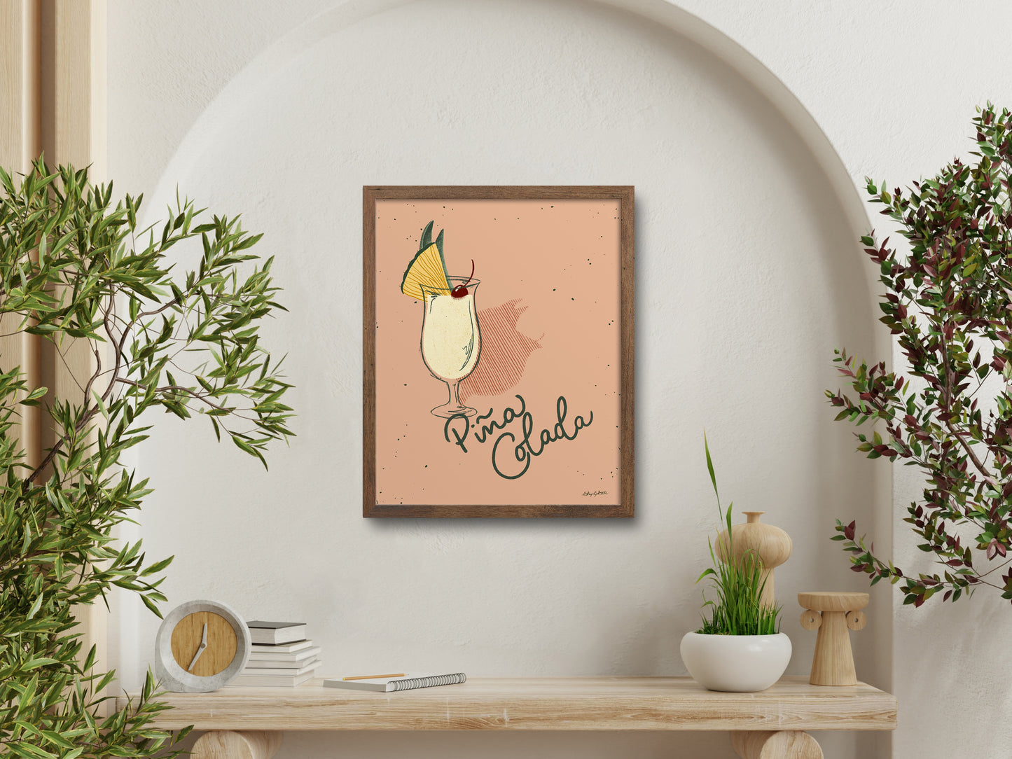 Pina Colada Cocktail Illustration Art Print