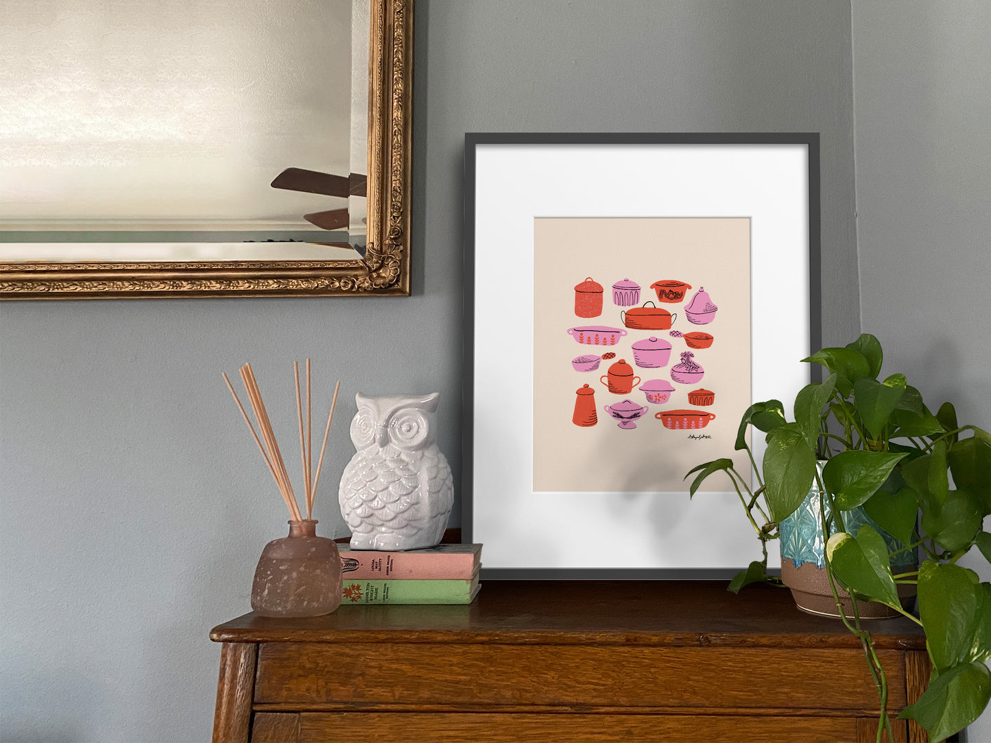 Hot Dish Kitchen Art Print