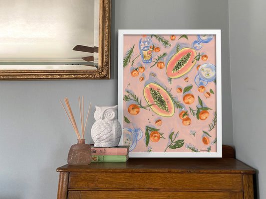 Pink Papaya Art Print