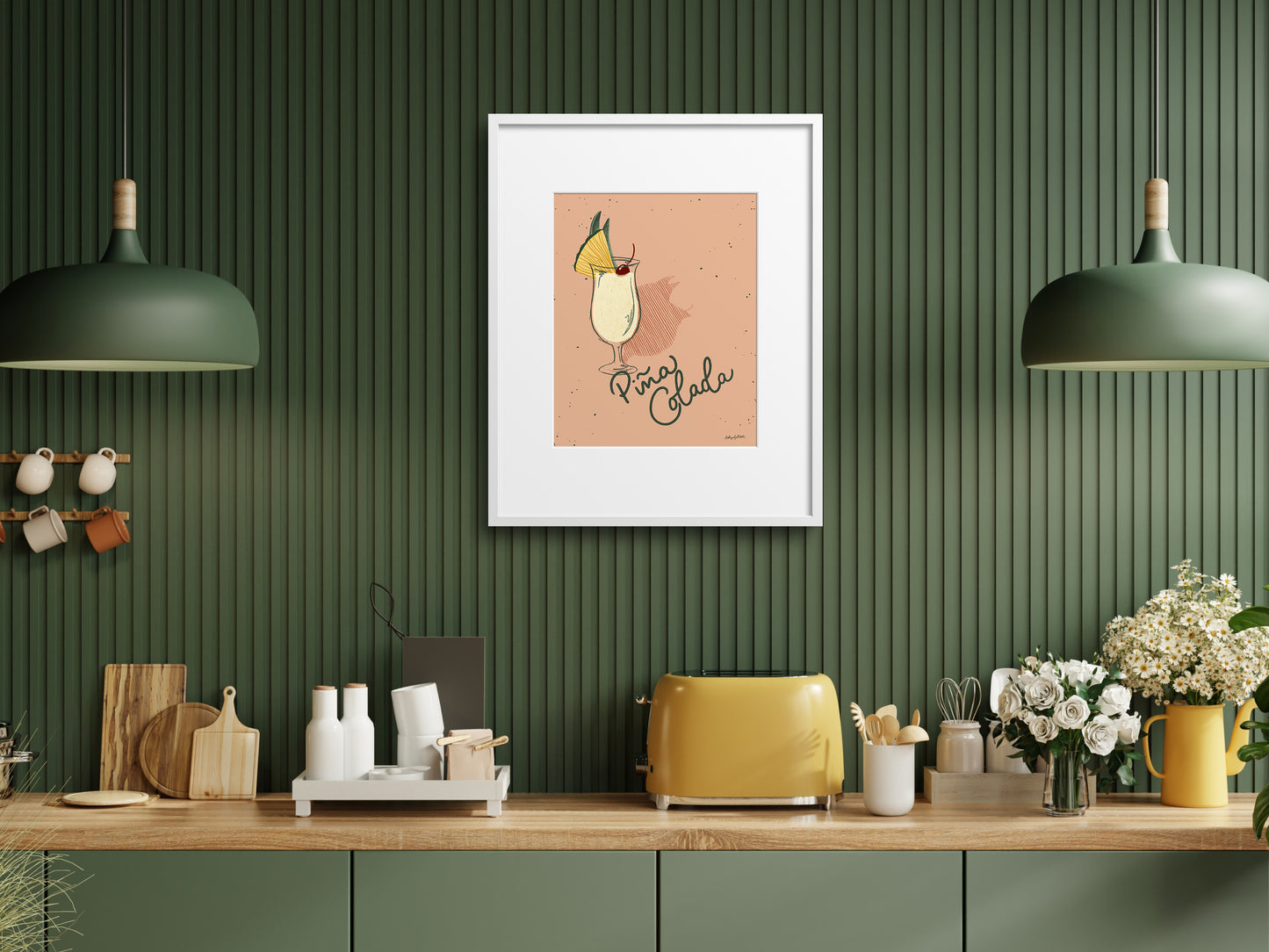 Pina Colada Cocktail Illustration Art Print