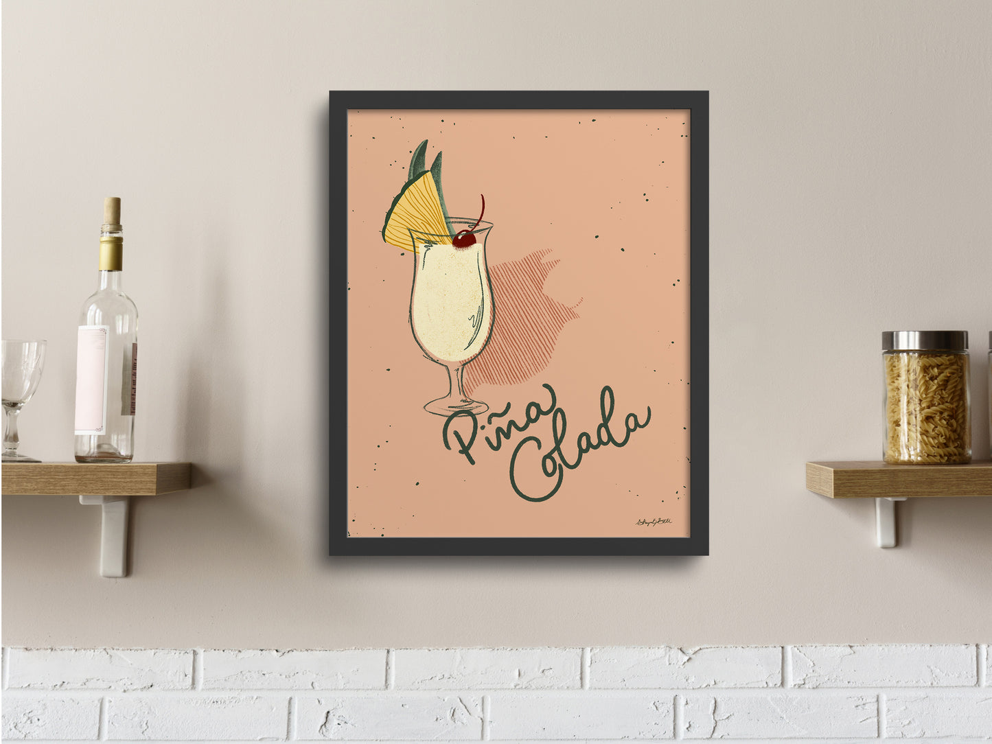 Pina Colada Cocktail Illustration Art Print