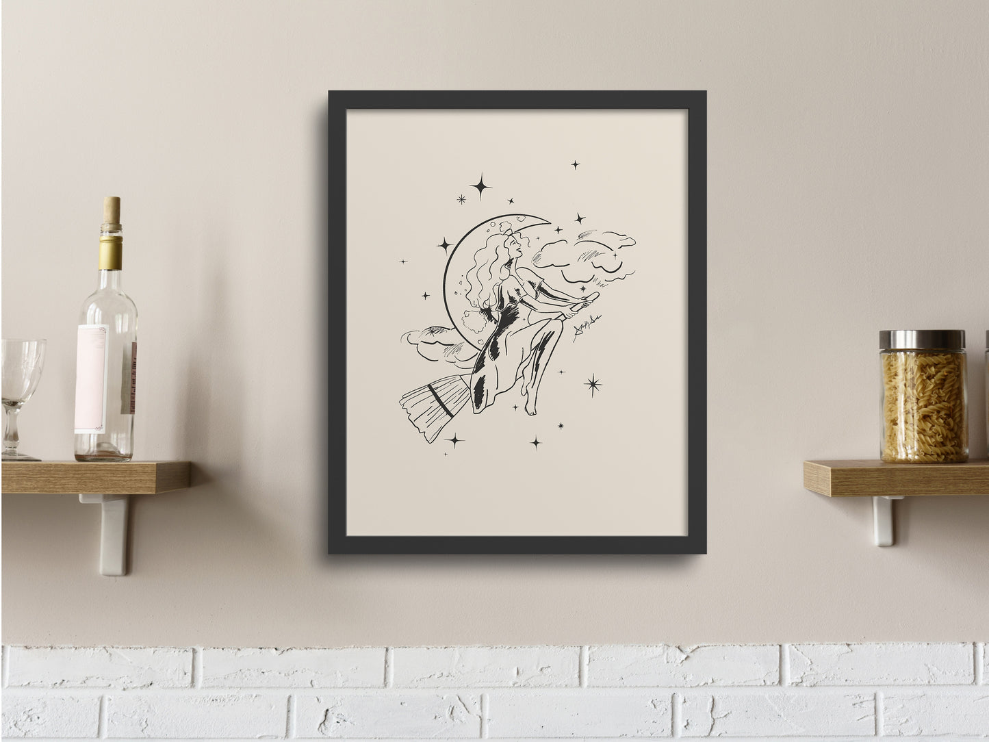 Moon Witch: Halloween Illustration Art Print