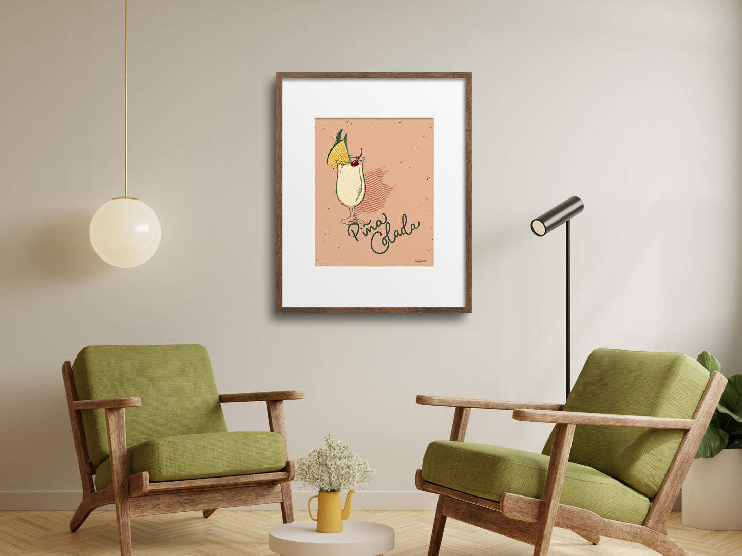 Pina Colada Cocktail Illustration Art Print