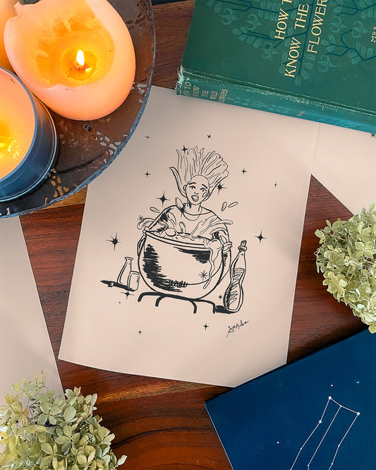 Witches Brew: Halloween Illustration Art Print