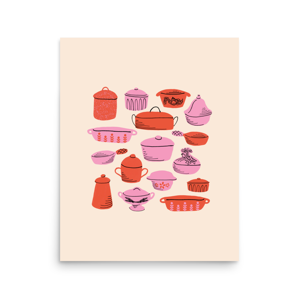 Hot Dish Kitchen Art Print