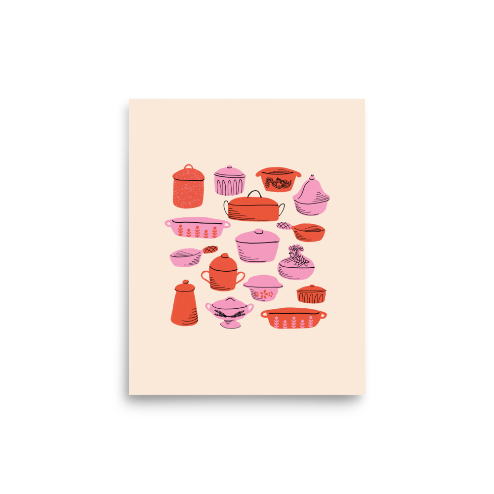 Hot Dish Kitchen Art Print
